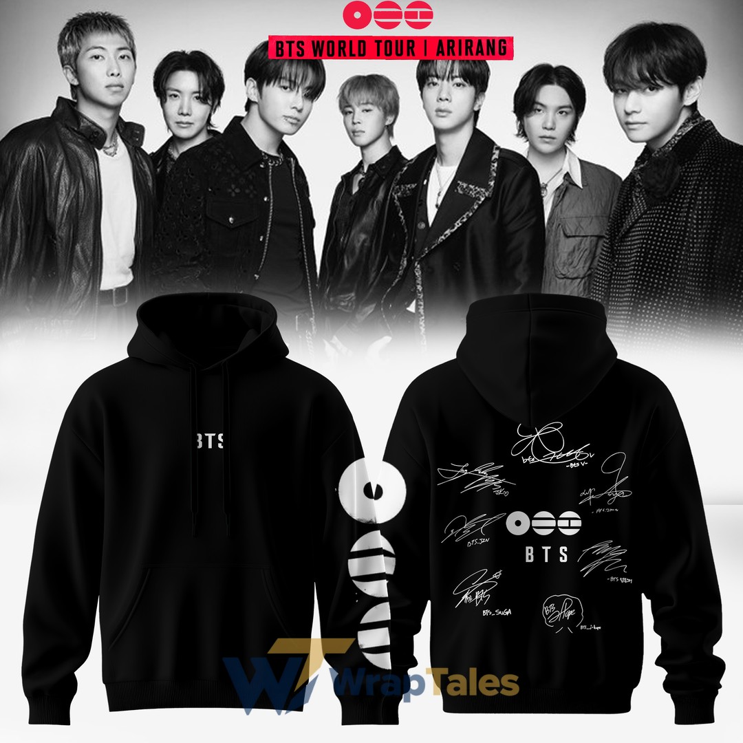BTS WORLD TOUR パーカー BTS World Tour Arirang 2026 Signatures Edition Hoodie - Premium