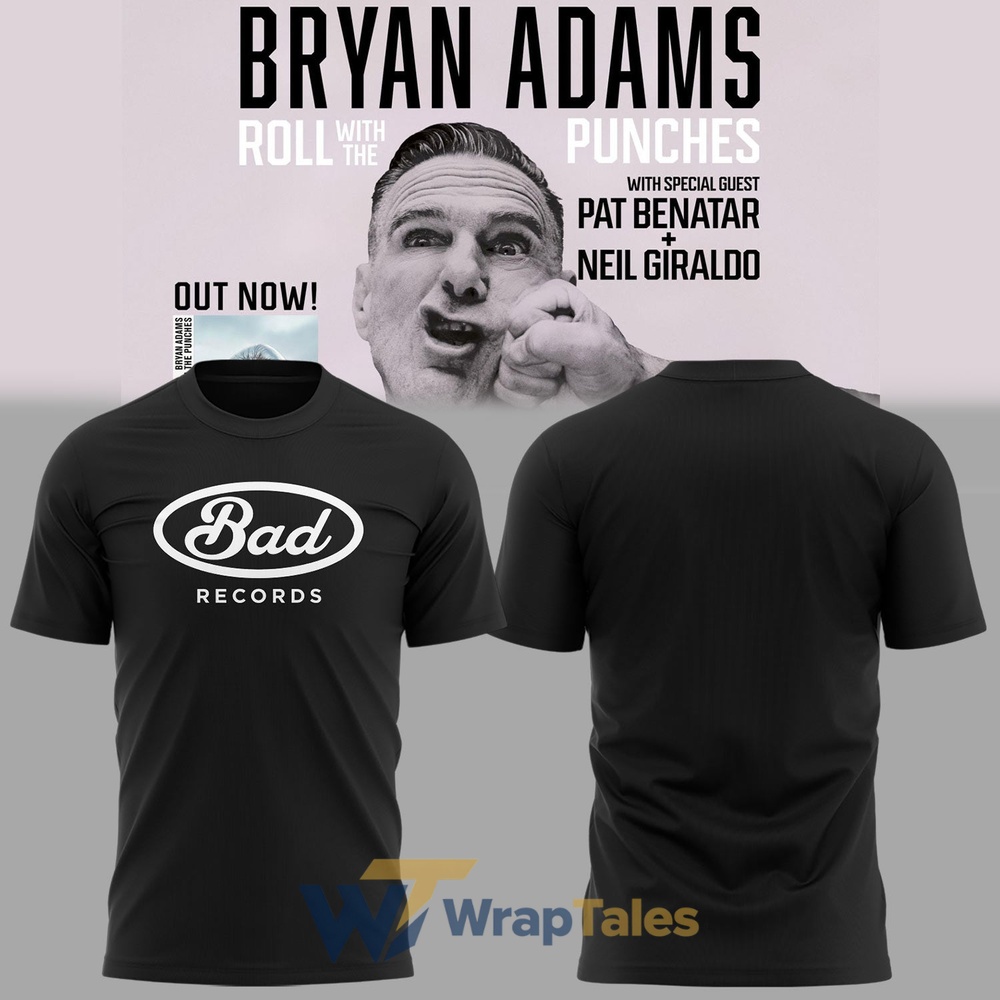 Bryan Adams Roll With The Punches Tour 2026 Bad Records T-Shirt