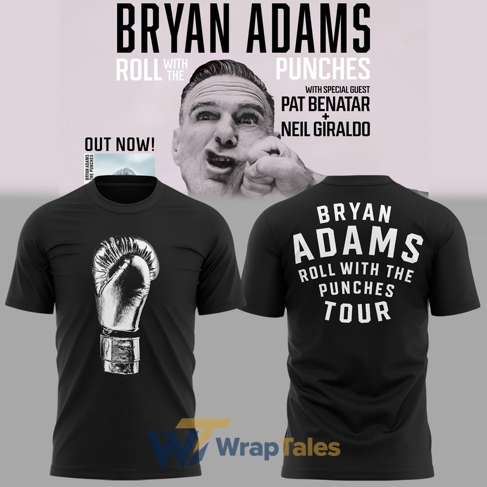 Bryan Adams Roll With The Punches Tour 2026 Boxing Glove Graphic T