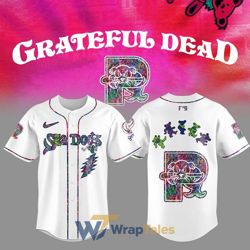 Gwinnett Stripers Grateful Dead Night Sea Dogs Baseball Jersey