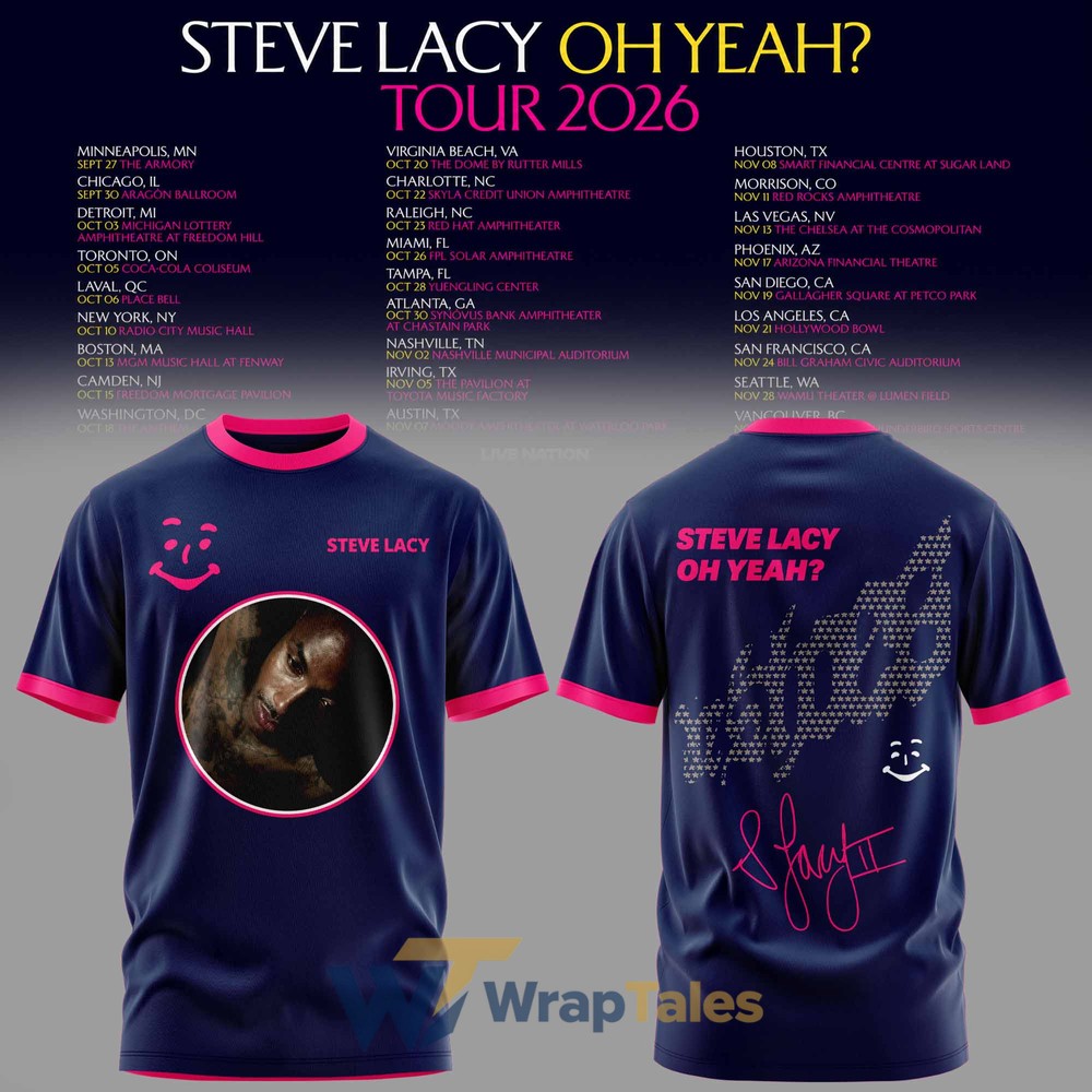 Steve Lacy Oh Yeah Tour 2026 Limited Edition T-Shirt - Premium
