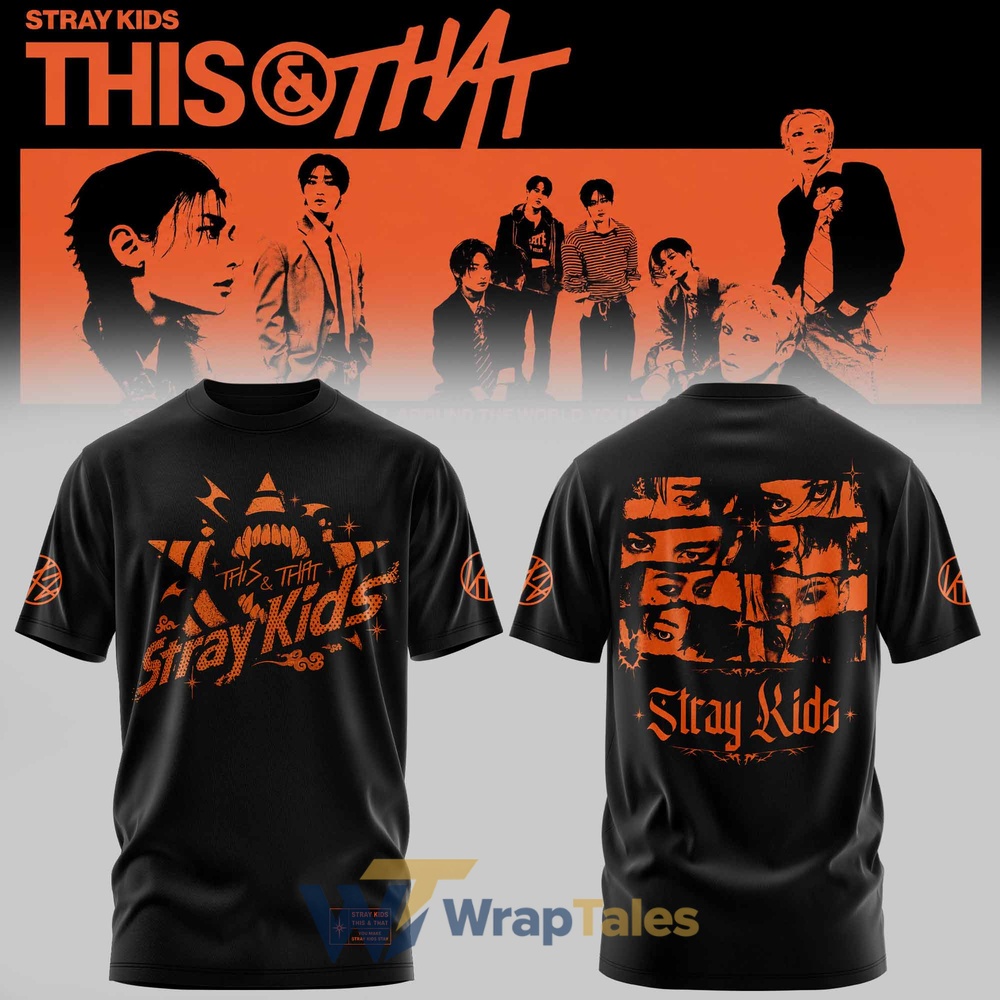 Stray Kids This & That 2026 Orange Portrait Graphic T-Shirt
