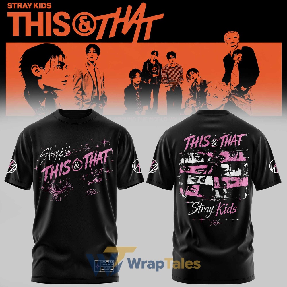 Stray Kids This & That 2026 Pink Collage T-Shirt - Premium Custom