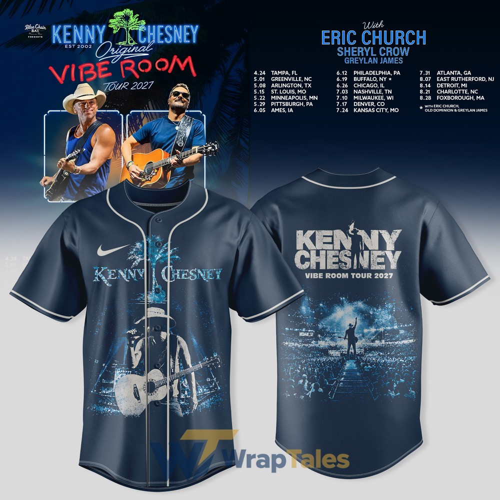 Kenny Chesney Vibe Room Tour 2027 Limited Edition Baseball Jersey