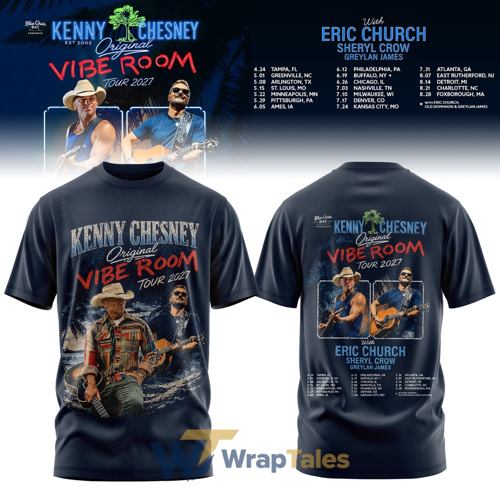 Kenny Chesneys Original Vibe Room Tour 2027 Navy Shirt - Premium