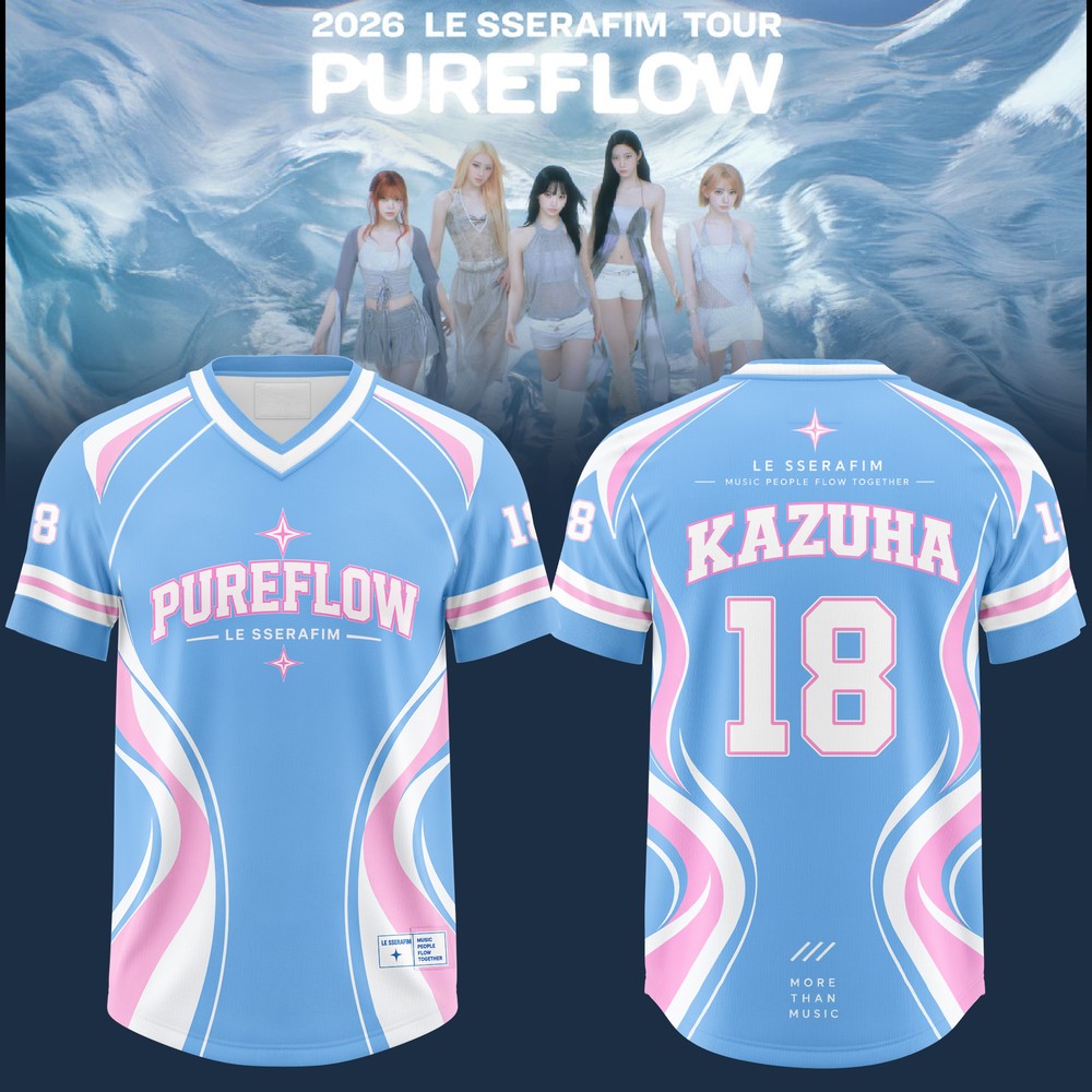LE SSERAFIM PUREFLOW ユニフォームシャツ　サクラ LE SSERAFIM PUREFLOW WORLD TOUR 2026 Limited Edition Football