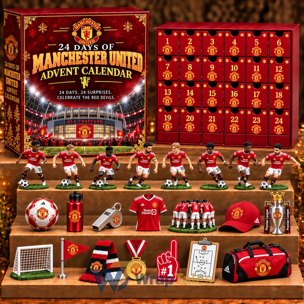 Manchester United x EPL Personalized 24 Days Of American Football Advent Calendar